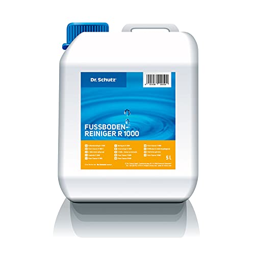 Dr. Schutz Fußbodenreiniger R 1000 5 L | streifenfreie Reinigung für PVC, CV, Linoleum, Kautschuk, Stein, Designboden und Parkett | Boden Reinigungsmittel | Bodenreiniger | Vinyl Bodenreiniger Dr. Schutz Fußbodenreiniger R 1000 5 L | streifenfreie Reinigung für PVC, CV, Linoleum, Kautschuk, Stein, Designboden und Parkett | Boden Reinigungsmittel | Bodenreiniger | Vinyl Bodenreiniger von Dr. Schutz
