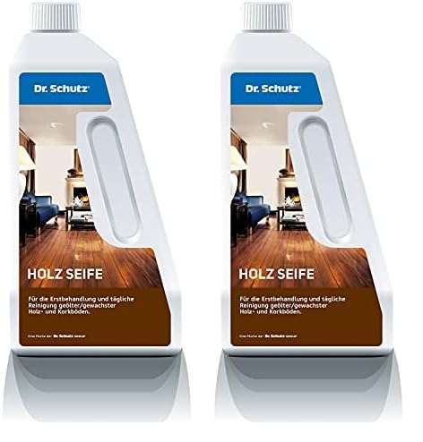 Dr. Schutz Holzseife 750 ml | Reinigung & Pflege für geölte Holzböden | 2-in-1-Wischpflege für schönes Parkett (Packung mit 2) von Dr. Schutz