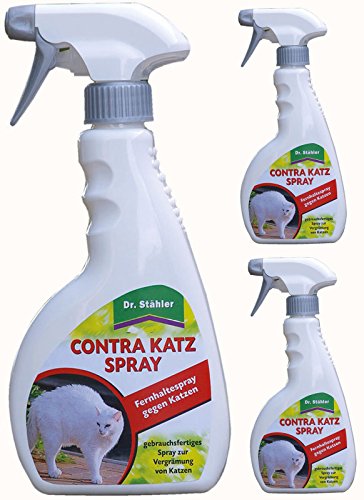 Dr. Stähler Contra Katz Spray Fernhaltemittel Gardopia Sparpakete + Zeckenzange mit Lupe (3 x 500 ml) von Dr. Stähler