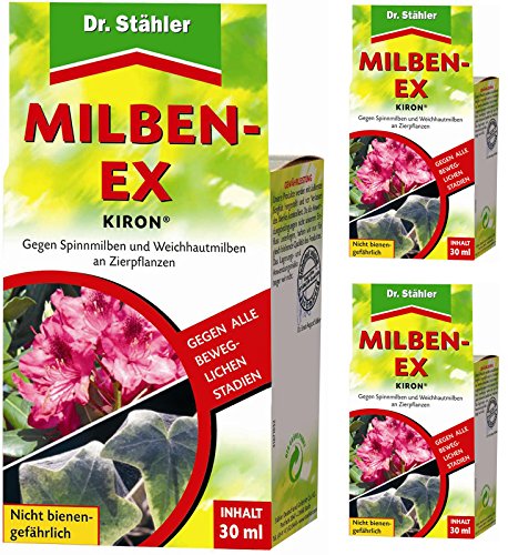 GARDOPIA Sparpaket: 3 x 30 ml Dr. Stähler Kiron Milben-Ex + Gardopia Zeckenzange mit Lupe von Dr. Stähler