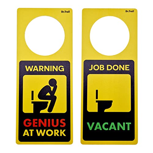 POMING WC-Schild für Warning - Genius at Work von Dr. Troll