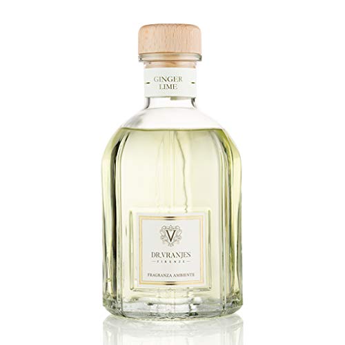 Dr. Vranjes - Ginger Lime 500 ml Diffuser + Doppelback weiße Stäbchen (3 Stück) - Luxus-Raumduft, Made in Italy, Hauptnote: Fruchtig, Duftpyrammide: Limette, Ingwer, Weißer Pfeffer von Dr. Vranjes