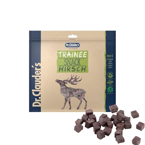 DR.CLAUDER'S - Trainee Snack | Leicht verdauliche Snacks aus 95% Fleisch mit Inulin für Hunde und Katzen. Schonend dampftrocknete Leckerlis im Frischebeutel | 500g Hirsch von Dr. Clauder's