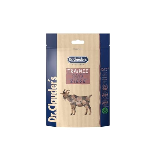 DR.CLAUDER'S - Trainee Snack Ziege | Leicht verdauliche Snacks aus fettarmen Ziegenfleisch für Hunde und Katzen. Getreidefreie, präbiotische Leckerlis im Frischebeutel | 80g von Dr. Clauder's