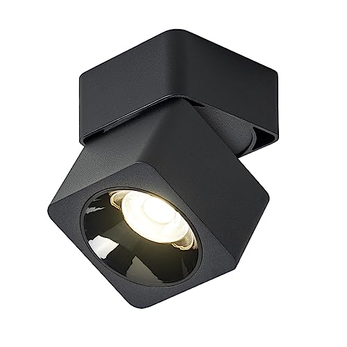 Dr.lazy 10W LED Aufbauleuchte Deckenleuchte, Deckenspots, wandleuchten, Deckenfluter, Deckenstrahler, DeckenLampe, Deckenbeleuchtung, Deckenleuchte, Aluminium (Schwarz/Naturmweiß) von Dr.lazy