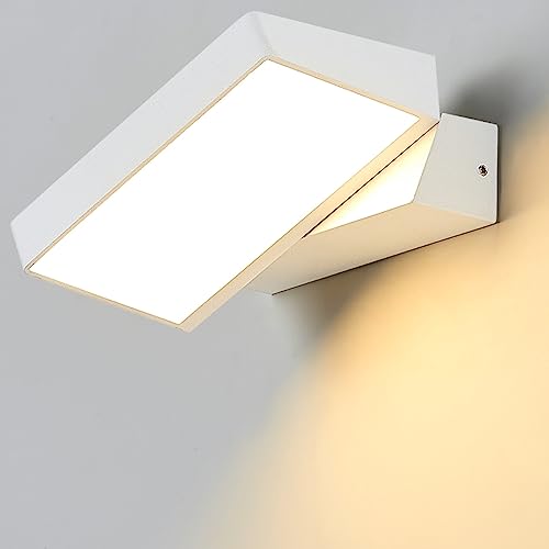 Dr.lazy 20W LED Wandleuchte Außenwandleuchte, Wasserdichte IP65 Wandbeleuchtung, LED Außenwandleuchten, Außenlampe Wandlampe, Innen/Außen Gartenleuchte (Weiß/Warmweiß) von Dr.lazy