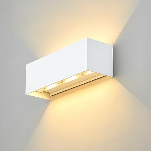 Dr.lazy 30W LED Wandlampe Innen/Aussen Auf und ab Einstellbarer Lichtstrahl Wandlampen Wasserdichte IP65, Außenwandleuchten Wandbeleuchtung (Weiß/3000K) von Dr.lazy