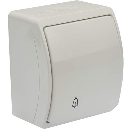 Türklingel Klingelknopf Klingeltaster Taster IP44 155-01 weiß DV 5782 von Dr.volt