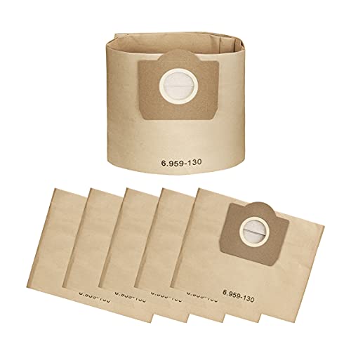 DrRobor 6 St Staubsaugerbeutel für Karcher 6.959-130.0 Papiertüten Filter für Kärcher WD3 MV3 von DrRobor