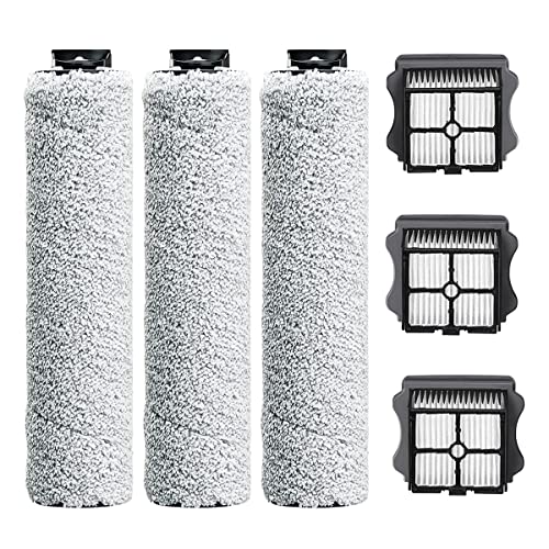 DrRobor 7 Stück Bürstenrolle für Tineco Floor One S3 Filter für iFloor 3 Nass-und Trockensauger Ersatzteile Zubehör Set (3 Rolle Bürste + 3 HEPA Filter + 1 Reinigungsbürste) von DrRobor