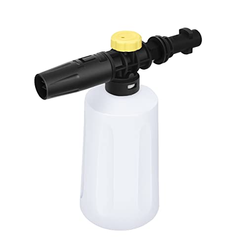 DrRobor Einstellbar Schaumdüse für Kärcher K2/K3/K4/K5/K6/K7, 750ML Seifenspender Flasche Snow Foam Autowäsche Schaumpistole für Hochdruckreiniger von DrRobor