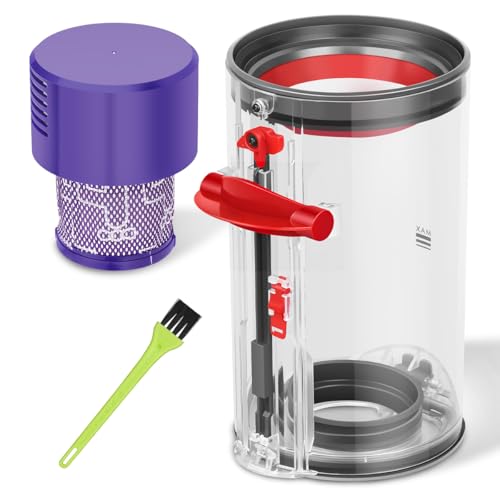DrRobor Staubbehälter und Filter Set für Dyson Cyclone V10 Staubsauger Ersatzteile Behälter für Dyson SV12 Nr. 969509-01, Filter Teil Nr. 969082-01 von DrRobor