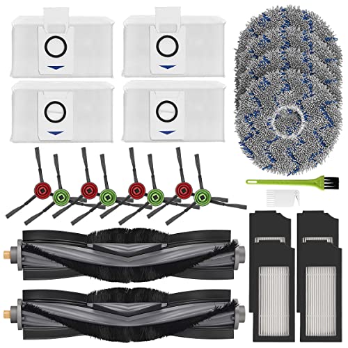 DrRobor Zubehör Kit für ECOVACS DEEBOT X1 Omni, Ersatzteile Staubbeutel, Hauptbürste, Feinstaubfilter, Seitenbürsten und Wischpads für Ecovacs Deebot X1e Omni von DrRobor