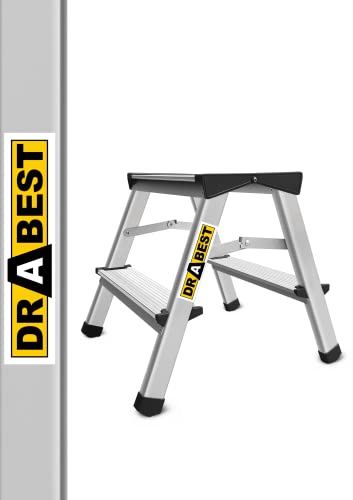 Aluleiter Home Doppelseitig 2 Stufen Tragkraft 125 kg Drabest von DRABEST