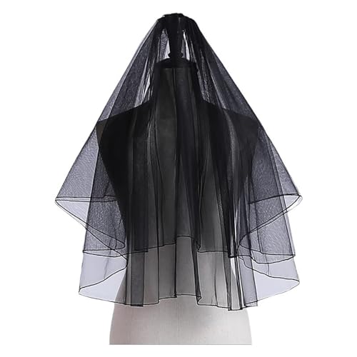Kurzer Brautschleier eleganter Kathedralschleier schlichter Tüll-Schichtschleier for Junggesellinnenabschiedsdekorationen Brautaccessoires Halloween-Brautgeschenk von Dracqwn