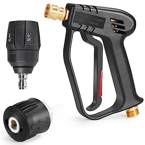 Drado Hochdruckreiniger Pistole Hochdruckreiniger-Bausätze Schnellkupplung Wasser Mit 5-Farben-Spritzdüsen M22 14 Adapter Sicherheitsverriegelungsgriff Leistung 4000Psi von drado