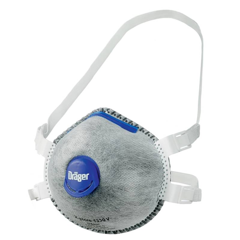 Dräger Feinstaubmaske X-plore 1330 V Odour FFP3 mit Ventil 5 Stück Grau von Dräger