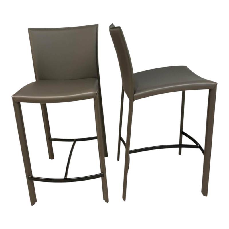 2er-Set Barhocker 2078 Nobile Kernleder Muscat Braun Naht Muscat Fußkreuz Schwar... von Draenert