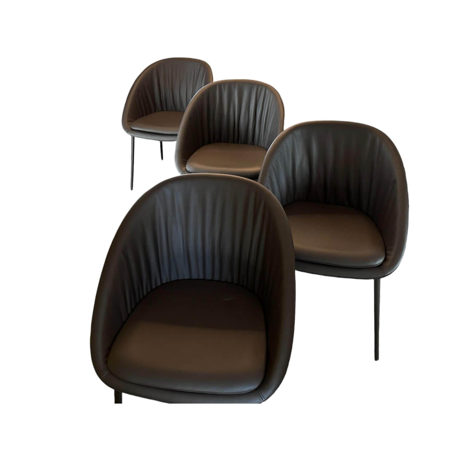 4er Set Schalenstuhl DAN 2042 Leder I 740013 Braun Gestell Dunkelbronze Eloxiert... 4er Set Schalenstuhl DAN 2042 Leder I 740013 Braun Gestell Dunkelbronze Eloxiert... von Draenert