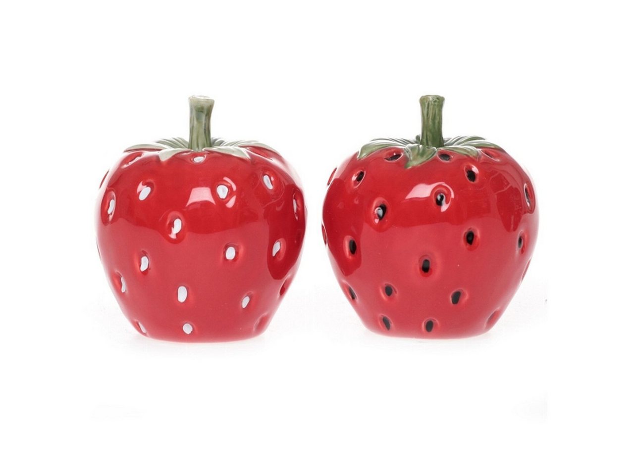 Dragimex Dekofigur 2er Set Erdbeeren aus Porzellan – Hübsche Tisch- & Wohnraumdeko (2er-Set) von Dragimex