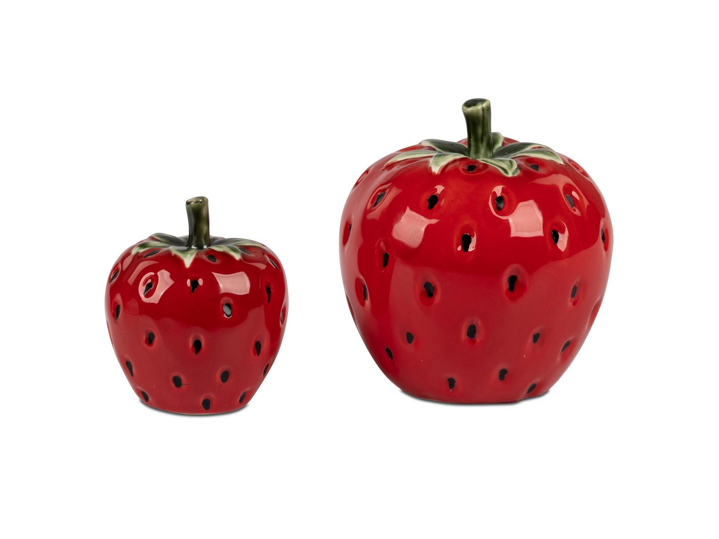 Dragimex Dekofigur 2er Set Erdbeeren aus Porzellan – Hübsche Tisch- & Wohnraumdeko (2er-Set) von Dragimex