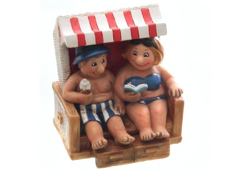 Dragimex Dekofigur Figur Strandkorbpärchen, rot gestreifter Strandkorb von Dragimex