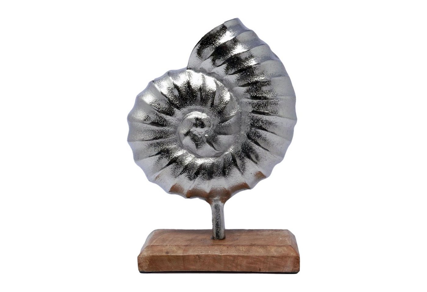 Dragimex Dekofigur Muschelfigur Aluminium auf Mangoholzsockel H 23 cm von Dragimex