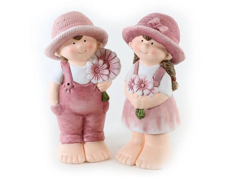 Dragimex Gartenfigur Gartenkinder aus Keramik im 2er Set von Dragimex