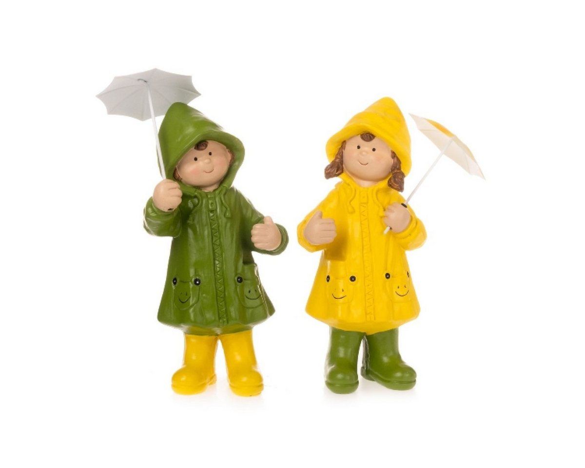 Dragimex Gartenfigur Gartenkinder mit Regenschirm – 2er-Set aus Polyresin – wetterfest Dragimex Gartenfigur Gartenkinder mit Regenschirm – 2er-Set aus Polyresin – wetterfest von Dragimex