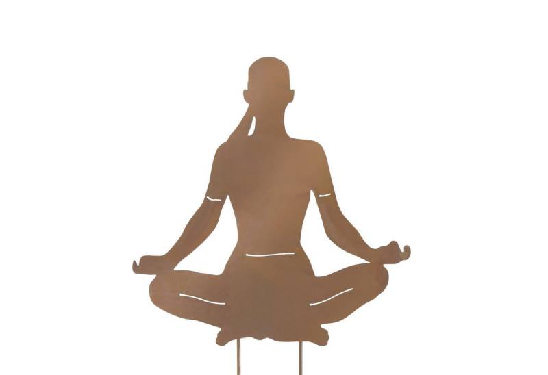 Dragimex Gartenstecker Metall Stecker. YOGA OM. Rost Gartenstecker. 45 x 46 x 78 cm. von Dragimex