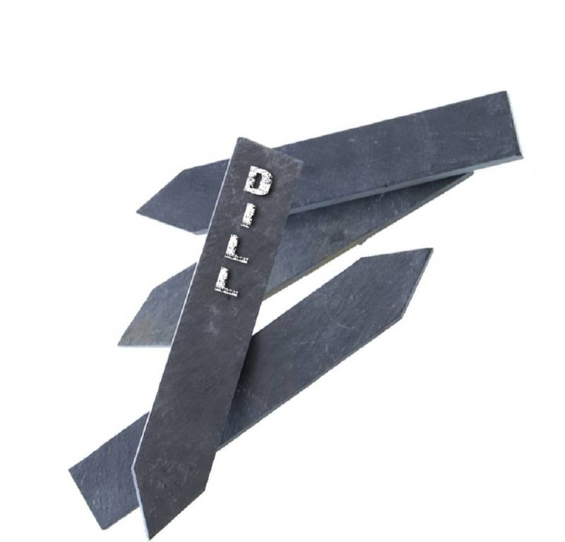 Dragimex Gartenstecker Schiefer-Stecker ca. 19cm. 4x Kräuterstecker für Beet, Namensschilder von Dragimex