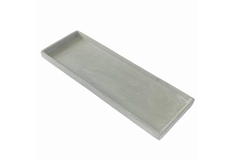 Dragimex Getränkeuntersetzer Dekotablett, Moderne Schale aus grauem Polyresin, Betonoptik 45x15x2cm von Dragimex