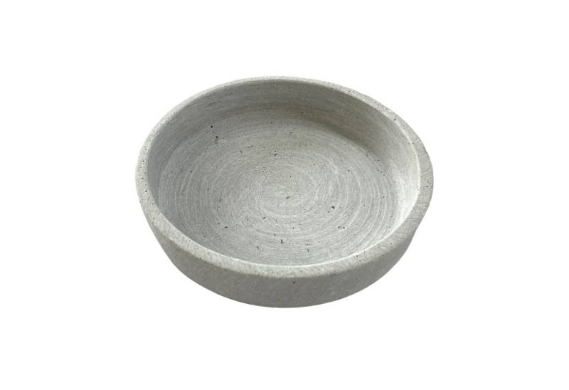 Dragimex Getränkeuntersetzer Dekoteller, Moderne Schale aus grauem Polyresin in Betonoptik Ø 11cm von Dragimex