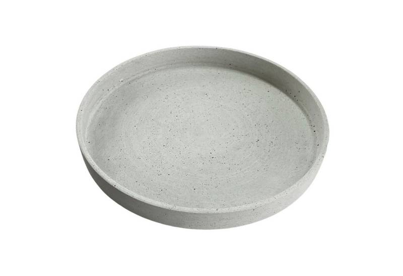 Dragimex Getränkeuntersetzer Dekoteller, Moderne Schale aus grauem Polyresin in Betonoptik Ø 30cm von Dragimex