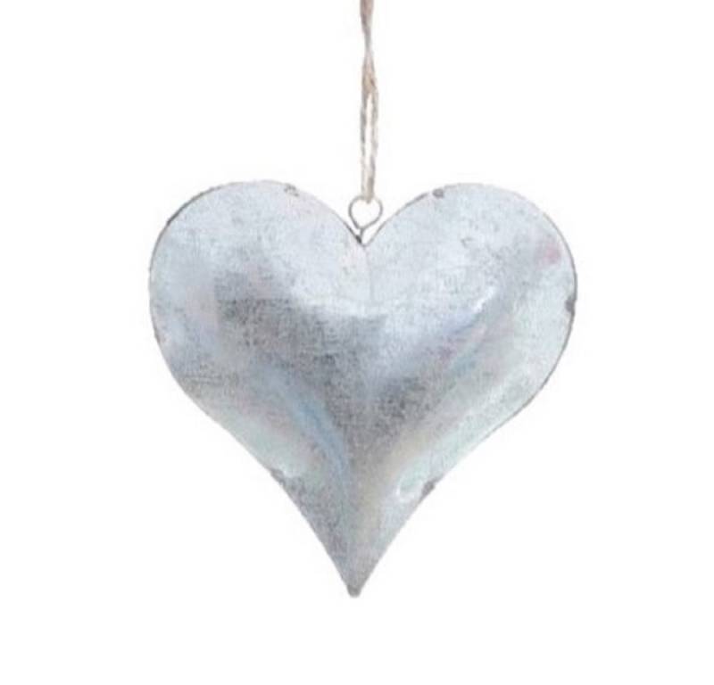 Dragimex Hängedekoration Metall Hänger. HERZ aus Zinkblech. Zink Herzhänger. 8 cm. von Dragimex