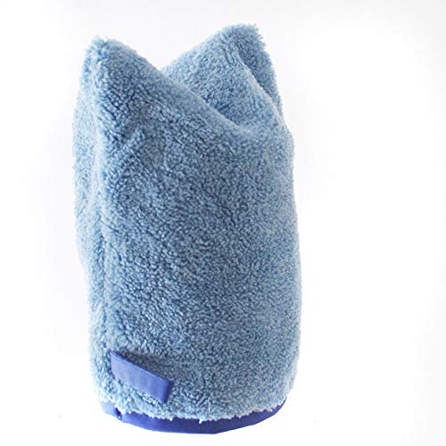 Dragimex Reinigungshandschuh mit Aufhängeschlaufe Microfaser blau waschbar 14X21Cm Waschandschuh von Dragimex