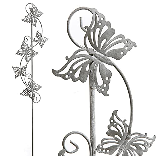 dekorativer Garten-Deko Metall-Stecker Garten-Stecker Deko-Stecker mit Schmetterlingen hellgrau dekorativer Garten-Deko Metall-Stecker Garten-Stecker Deko-Stecker mit Schmetterlingen hellgrau von Dragimex