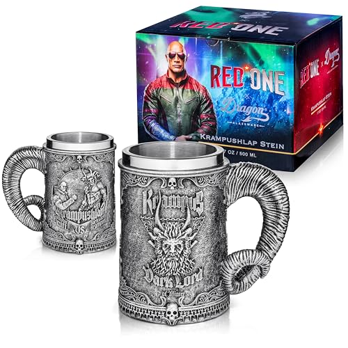 Dragon Glassware Red One Krampus Stein – Offizieller Merchandise-Artikel – isolierter Bierkrug aus Edelstahl – 482 ml Dragon Glassware Red One Krampus Stein – Offizieller Merchandise-Artikel – isolierter Bierkrug aus Edelstahl – 482 ml von Dragon Glassware