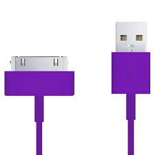 USB-Datenkabel / Ladekabel für Apple iPhone 4 / 4S / 3G / 3GS / Apple iPad 1. / 2. / 3. / Generation / iPod 5. / 4. / 5. / 6. Generation, 1 m, Violett von DragonTrading