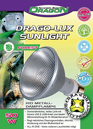 Dragon DRAGO-LUX Sunlight FOREST 50w - Metalldampflampe für E27 Fassung mit UVA und UVB Strahlung von Dragon