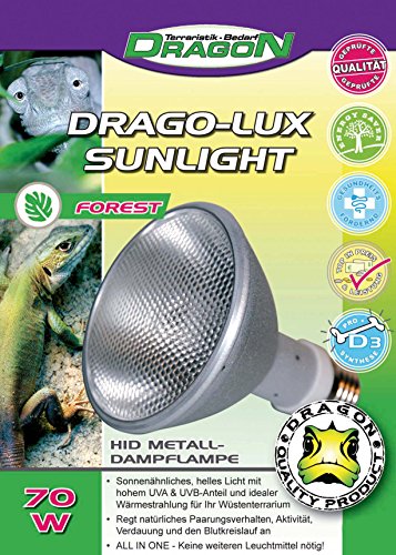 Dragon DRAGO-LUX Sunlight FOREST 70w - Metalldampflampe für E27 Fassung mit UVA und UVB Strahlung von Dragon