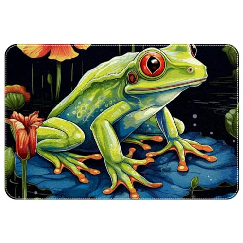 DragonBtu Area Rugs rutschfeste Fußmatte, niedlicher grüner Frosch, weich, maschinenwaschbar, Bodenmatte für Schlafzimmer, Boden, Dusche, Eingang, Fußmatte, langlebig von DragonBtu