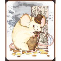 Gentleman Maus Kunstdruck Alienglisch Mit Monokel | 8x10 Oder 11x14 von DragonCrestStudios