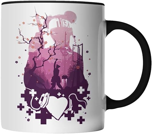 DragonHive Tasse - Apex Legends Lifeline DOC Gaming Mug - beidseitig Bedruckt - Geschenk Idee Kaffeetasse mit Spruch, Keramik 330ml, Tassenfarbe: Schwarz von DragonHive