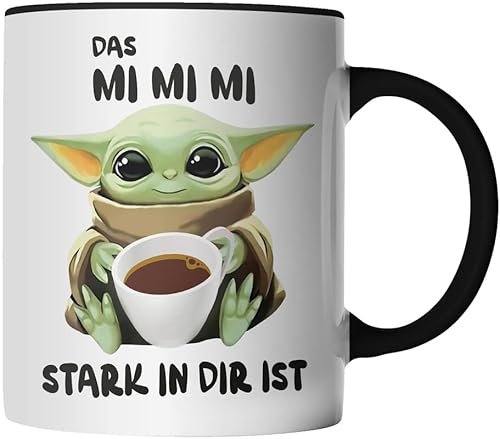 DragonHive Tasse - Das Mimimi stark in dir ist - Geschenk Idee Kaffeetasse mit Spruch, Keramik 330ml, Tassenfarbe: Schwarz von DragonHive