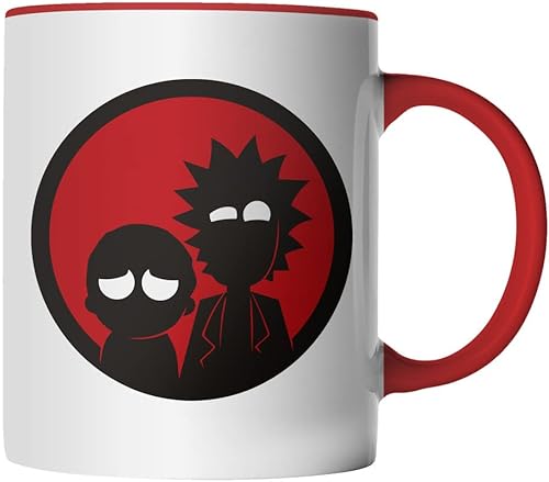 DragonHive Tasse - Rick and Morty Red Cirle lustig - beidseitig Bedruckt - Geschenk Idee Kaffeetasse mit Spruch, Keramik 330ml, Tassenfarbe: Rot von DragonHive