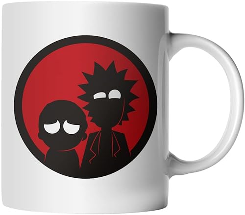 DragonHive Tasse - Rick and Morty Red Cirle lustig - beidseitig Bedruckt - Geschenk Idee Kaffeetasse mit Spruch, Keramik 330ml, Tassenfarbe: Weiß von DragonHive