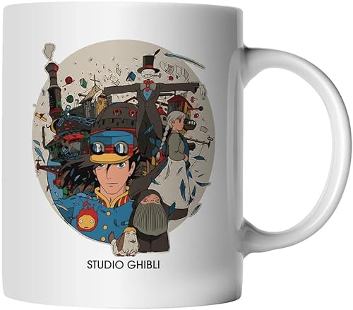 DragonHive Tasse - Studio Ghibli Motiv 10 - beidseitig Bedruckt - Geschenk Idee Kaffeetasse mit Spruch, Keramik 330ml, Tassenfarbe: Schwarz von DragonHive