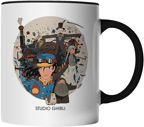 DragonHive Tasse - Studio Ghibli Motiv 10 - beidseitig Bedruckt - Geschenk Idee Kaffeetasse mit Spruch, Keramik 330ml, Tassenfarbe: Weiß von DragonHive