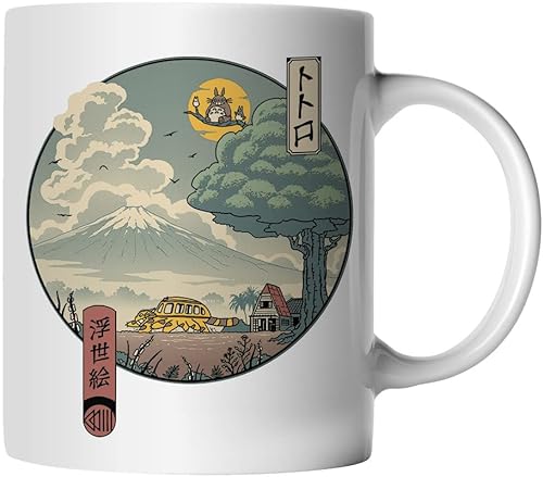 DragonHive Tasse - Studio Ghibli Motiv 5 - beidseitig Bedruckt - Geschenk Idee Kaffeetasse mit Spruch, Keramik 330ml, Tassenfarbe: Weiß von DragonHive